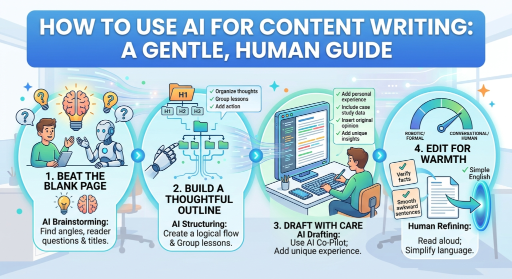 How to Use AI for Content Writing: A Gentle, Human Guide